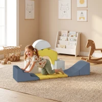 AIYAPLAY Juego de 7 Bloques de Espuma para Niños Bloques de Psicomotricidad con Base Antideslizante para 0,5-3 Años Amarillo(m-2)