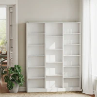 HOMCOM Estante 6 Níveis Prateleira de Armazenamento com 17 Compartimentos e Prateleiras Ajustáveis 149x23,6x188 cm Branco(m-2)