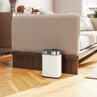 HOMCOM 5 L Mülleimer, freistehend oder hängend platzierbar, Edelstahl, Cremeweiß(m-10)