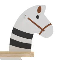 AIYAPLAY Caballito Balancín para Bebés Caballo Balancín con Base de Madera y Respaldo para Niños de 1,5 a 3 Años Negro y Blanco(m-13)