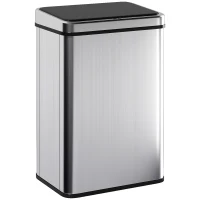 HOMCOM Sensor Mülleimer 40L Edelstahl Automatischer Mülleimer mit Soft-Close-Deckel Bewegungssensor 35,5 x 26 x 55 cm Silber(m-10)