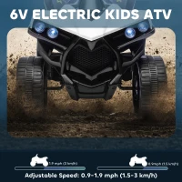 AIYAPLAY 6V Kids ATV, 4 Wheeler Electric Ride on Car with Music and LED Headlights, for Ages 18-56 Months Boys and Girls, White(m-4)