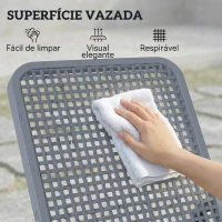 Outsunny Espreguiçadeira Reclinável de Jardim Exterior com Encosto Ajustável em 4 Posições e Estrutura de PP 191x55x35,5 cm Cinzento Escuro(m-7)