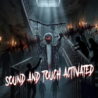 HOMCOM 110cm Screaming Animated Hanging Halloween Decoration, Sound Touch Activated Zombie Decor with Glowing Red Eyes(m-5)