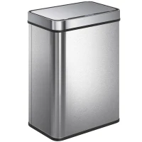 HOMCOM 50 L Sensor-Mülleimer, automatischer Deckel, Edelstahl, vielseitig einsetzbar, Silberfarben(m-1)