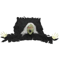 Outsunny 183cm Halloween Dekoration Halloween Zombie-Alte mit LED-Lichter, Soundfunktion, für Party(m-11)