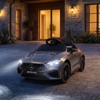 AIYAPLAY Licensed Mercedes AMG Kids Electric Car, 12V Ride On Car with Dual Motors, Remote Control for 3-6 Years, Grey(m-9)