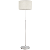 HOMCOM Stehlampe mit Fernbedienung, höhenverstellbar, Stoffschirm, Metallständer, anpassbare Helligkeit, Fußschalter, Beige