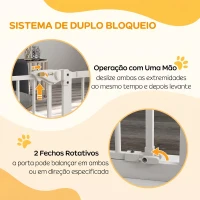 PawHut Barreira de Segurança para Cães 74-94 cm com Extensão, Montagem por Pressão e Bloqueio Duplo, Branco(m-4)