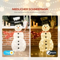 Outsunny 78er LED Weihnachtsdeko, Weihnachten Schneemann in warmweiß, Stahlrahmen, für Indoor, Outdoor, Mehrfarbig(m-4)