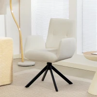 HOMCOM Polstersessel, Akzentsessel, modernes Design, drehbar, bis 120 kg, Cremeweiß(m-10)