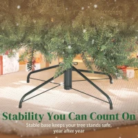 HOMCOM Árbol de Navidad Artificial de 210 cm con Ramas con Cremallera y Base en Metal Plegable Verde(m-8)