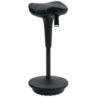 Vinsetto Bürohocker mit Schwenkfunktion, ergonomischer Hocker, höhenverstellbar 65,5-83,5 cm 120° neigbar Schwarz(m-11)