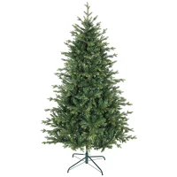 HOMCOM Künstlicher Weihnachtsbaum mit realistischen Zweigen, Kunst-Tannenbaum, Metallständer, leichte Montage, Grün(m-1)