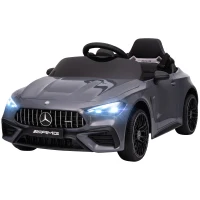 AIYAPLAY Licensed Mercedes AMG Kids Electric Car, 12V Ride On Car with Dual Motors, Remote Control for 3-6 Years, Grey(m-15)