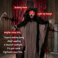 HOMCOM Halloween Standing Werewolf Animated Decoration with Light-Up Eyes, Sound and Touch Activated(m-6)