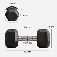 HOMCOM Set di Manubri Palestra, 2x8 kg, con Impugnatura Antiscivolo, Allenamento Forza Fitness Casa, Nero(m-3)