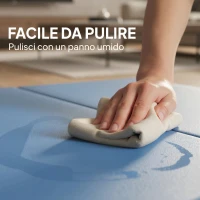 HOMCOM Tappetino da Ginnastica Pieghevole, Materassino Fitness Spesso 5 cm e Antiscivolo, 180x80x5 cm, Azzurro(m-5)