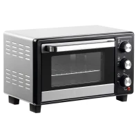 HOMCOM 16L Mini 1400W Countertop Oven - Black/Silver Tone(m-1)