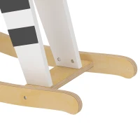 AIYAPLAY Caballito Balancín para Bebés Caballo Balancín con Base de Madera y Respaldo para Niños de 1,5 a 3 Años Negro y Blanco(m-12)