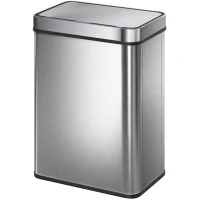 HOMCOM 50 L Sensor-Mülleimer, automatischer Deckel, Edelstahl, vielseitig einsetzbar, Silberfarben(m-11)