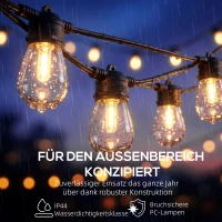 HOMCOM Globe Lichterkette, RGBW Vorhanglichter, IP44 wasserdicht für Innen- und Außendekoration(m-7)