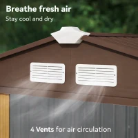 Outsunny 7 x 4ft Lockable Metal Garden Tool Storage Shed, Outdoor Storage Shed with Foundation and vents, Light Brown(m-8)