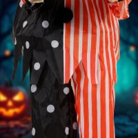 HOMCOM Animated Clown Halloween Decoration, Scary Halloween Animatronics Decor with Sound Touch Activated(m-11)