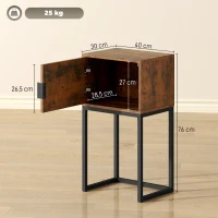 HOMCOM Konsolentisch Schmal, Schrank, Industrie-Design, Wohnzimmer Flur, 40x30x76cm, Rustikal-Braun(m-3)