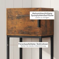 HOMCOM Konsolentisch Schmal, Schrank, Industrie-Design, Wohnzimmer Flur, 40x30x76cm, Rustikal-Braun(m-5)