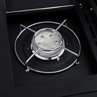 Outsunny Gasgrill 14,4 KW Grillwagen inkl 5 Edelstahl-Brenner Thermometer Kochplatte Flaschenöffner Seitenablagen,BBQ Gartengrill für Balkon 125 x 51 x 100 cm(m-7)