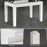 HOMCOM Klavierbank Höhenverstellbar Sitzbank mit Stauraum, Holzbeine, aus Kunstleder, 54,5 x 33 x 48-58 cm, Weiß(m-7)