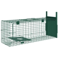 Outsunny Cușcă Capcană pentru Animale Mici cu O Ușă și Mâner, 80x25x30 cm, Verde Închis(m-12)