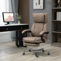 Vinsetto Cadeira de Escritório com 6 Pontos de Massagem com Vibração Reclinável com Altura Ajustável 65x61x101-113 cm Marrom(m-10)