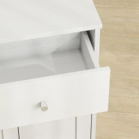 HOMCOM Bathroom Floor Cabinet, Freestanding Bathroom Cabinet with Drawer, Door, Open Shelves, White(m-13)