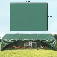 Outsunny Lona Impermeable Exterior 6x8 m Toldo PE 90 g/m² Protección UV con Ojales Reforzados para Leña Muebles de Jardín Verde(m-3)