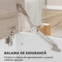 HOMCOM Ladă de Depozitare pentru Interior 113L cu Capac Rabatabil din Lemn pentru Dormitor și Hol, 100 x 40 x 40 cm, Alb(m-5)