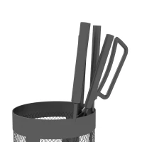 Outsunny 5-Piece Fireplace Tools Set with Mesh Basket, Indoor Outdoor Fireside Accessories for Fireplaces, Fire Pits, Black(m-10)