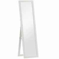HOMCOM Standspiegel, Ganzkörperspiegel mit Ständer, freistehender Wandspiegel, 37 x 157 cm, Weiß