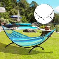 Outsunny Struttura per Amaca Universale da Esterno in Metallo, 300x90x100cm, Nero(m-10)