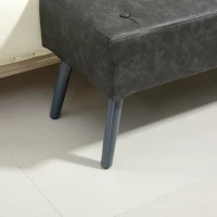 HOMCOM Banco de Pie de Cama Banqueta de dormitorio con Patas de Madera y Asiento Acolchado 114x38x42 cm Gris(m-8)