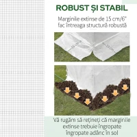 Outsunny Folie Sere din PE cu 6 Ferestre, Ușă Rulantă și Margini Îngropate, 3x2x2 m, Alb(m-5)