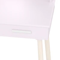 AIYAPLAY Kids Dressing Table, Girls Vanity Set with Stool, 3-Colour LED Lights Mirror, Large Drawer for Ages 3-8, Pink(m-10)