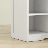 HOMCOM Bathroom Floor Cabinet, Freestanding Bathroom Cabinet with Drawer, Door, Open Shelves, White(m-12)