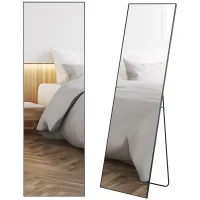 HOMCOM Großer Standspiegel, Wandspiegel, Ganzkörperspiegel, 161,5 cm, Silber(m-12)