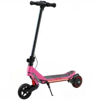 SPORTNOW Electric Scooter for Kids, Foldable E Scooter for Age Age 6+ with LED Display, RGB lights, Up to 16km/h, Pink(m-1)