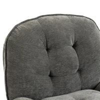 HOMCOM Sillón Relax de Chenilla Ajustable Manualmente Giratorio 360° y Basculante con Asiento Amplio Respaldo Alto Gris Claro(m-6)