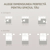 HOMCOM Covor Modern Antiderapant din Poliester și Bumbac cu Design Liniar, pentru Living, Dormitor, Crem(m-6)
