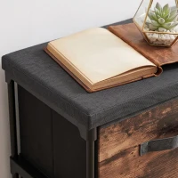 HOMCOM Cajonera 8 Cajones Mueble Metálico para Dormitorio Marrón Rústico(m-6)
