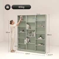 HOMCOM Bookcase with Open Storage, 6-Tier Bookshelf with Anti-Tipping Hardware, Light Green(m-3)
